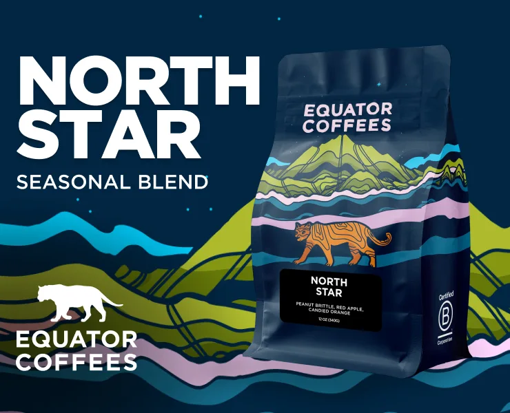 banner advertising equator coffees seasonal blend