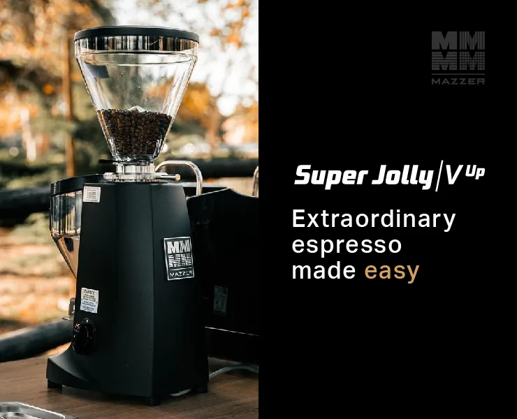 banner advertising Mazzer Super Jolly V up